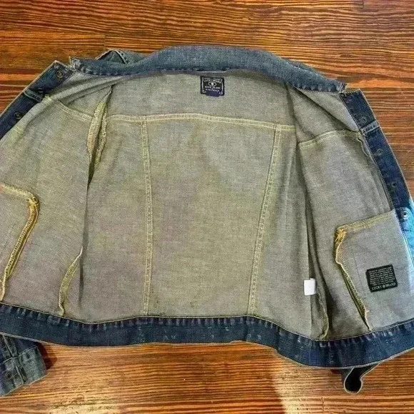 NWOT hand painted Lucky Brand ATL  Atlanta Denim Jacket Sz Xl - Picture 5 of 8